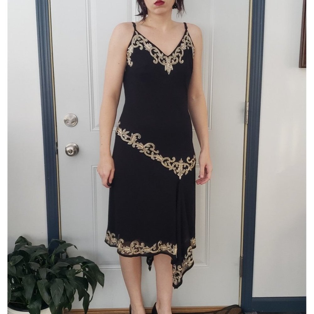 JKARA New York Black Beadedβ Cocktail Dress